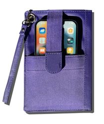 Big Skinny teléfono MyPhone-Cartera Delgada Plegable para Mujer, tamaño Grande, con Capacidad para hasta 20 Tarjetas, Color Morado, Talla única