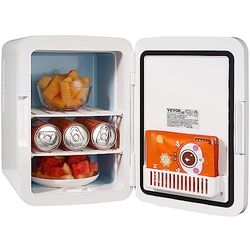 VEVOR Mini Frigorífico Cosmético 10L 12 Latas de 330 ml Mini Refrigerador Portátil Modo de Frío y Calor Temperatura de 18°C/50°C Frigorifico Pequeño para Alimentos Bebidas Medicinas Cosméticos, Blanco