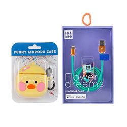 Pack Earbuds Form Chicken Glasögon + kabel Data USB-Lightning Flower Dreams