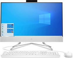 HP Ordinateur tout-en-un 24-df1001ss 23,8 pouces, avec caméra, clavier QWERTY et souris sans fil - (Intel Core i5-1135G7, 16 Go DDR4-SDRAM, SSD 512 Go, Windows 11 Famille), Blanc