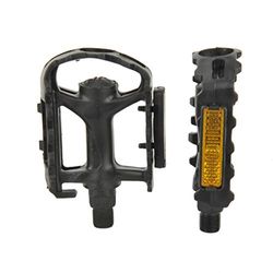 FISCHER MTB plastpedaler, lämpliga för alla cykeltyper, halkfri och halkfri inklusive reflektorer, svart
