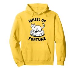 Wheel Of Fortune Cat On Robot Vacuum Cleaner Cat Pullover Hoodie