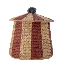 Bloomingville Mini Birsen 82054111 - Cesta con tapa (40 x 40 cm), color rojo