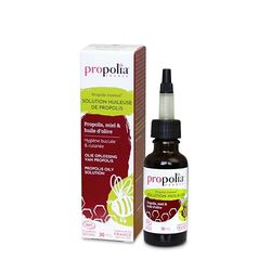 PROPOLIA - Bio - Solution huileuse de Propolis - Apaise et assainit peaux irritées et rougeurs - Propolis, Miel & Huile d'Olive - Sans alcool - Fabriquée en France - 30 ml