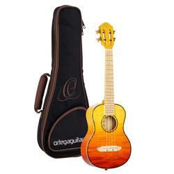 ORTEGA Prism Series Tenor Ukulele + Estuche DeLuxe - tapa de arce flameado, fondo y aros/diapasón y puente de arce / Tequila Sunburst desgastado, RUPR-TQB