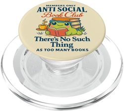 Lindo lector anti social Kawaii rana Book Club Bookish PopSockets PopGrip para MagSafe
