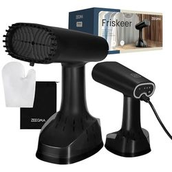 ZEEGMA Friskeer 2-in-1 Kledingstomer en Strijkijzer – 1640W Handstomer met 380ml Afneembaar Waterreservoir, Snelle Opwarming in 30 Seconden, 3 Stoomstanden, Inclusief Rukzak, Borstel en Handschoen