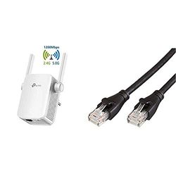 TP-Link RE305 Répéteur WiFi - Amplificateur WiFi AC 1200 Mbps, WiFi Extender, WiFi Booster, 1 Port Ethernet, Augmente la borne WiFi & Amazon Basics Câble réseau Ethernet RJ45 catégorie 6-7,6 m