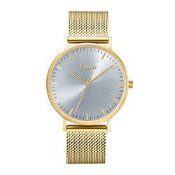 s.Oliver reloj de pulsera señoras reloj de cuarzo analógico, con brazalete de acero inoxidable, oro, 3 bar resistente al agua, viene en caja de regalo reloj, 2033519