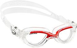 Cressi Flash Swim Goggles óculos de natação premium para adultos 100% anti-UV, transparente/vermelho, tamanho único