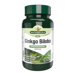 Natures Aid Ginkgo Biloba 6000mg High Strength - Supports Brain Function, Memory & Circulation Natural Antioxidant Food Supplement - Vegan, Non-GMO, Gluten-Free - 90 Tablets