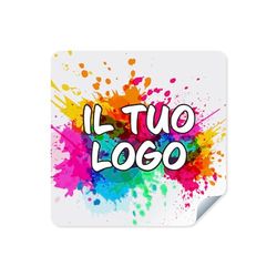 Etichette adesive personalizzate - il tuo logo - Etichette professionali per barattoli, bottiglie, flaconi (Quadrato, 5x5 cm)