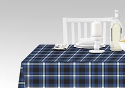 Doge Milano Nappe avec impression numérique, 100% Made in Italy Nappe antidérapante pour salle à manger, lavable et antitache, Tartan - modèle Romana, 140x140 cm