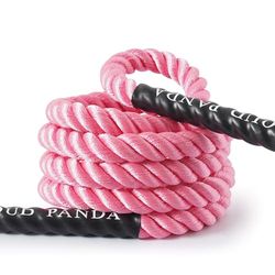 Zware springtouwen voor fitness, voor volwassen mannen en vrouwen, voor totale lichaamstraining krachttraining, om kracht te verbeteren en spieren op te bouwen (roze, 1 kg, 3 m)