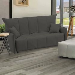 Talamo Italia - Canapé lit 2 places Alissa, Canapé avec ouverture trolley en tissu rembourré, Accoudoirs standards, 100% Made in Italy, 150x90h85 cm, Gris