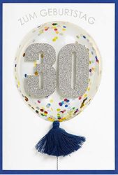 Lifestyle 30th Birthday Card - Number Card Balloon - 11.6 x 16.6 cm