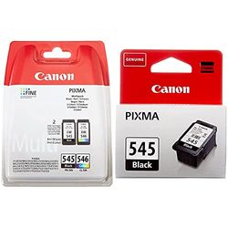 Canon PG-545/CL-546 Cartouche Multipack Noire + Couleur (Multipack Plastique Sécurisé) & PG-545 Cartouche Noire (Emballage Carton)