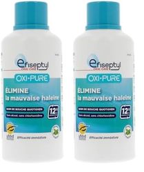 Efiseptyl - Oxi-Pure Renforcement de la dentition Bain de Bouche Protection Halitose - Haleine Fraîche 12h - Efficacité Prouvée - Goût Menthe - Sans Alcool - 500 ml (Lot de 2)