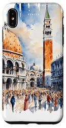 Venezia dipinto acquerello arte vintage viaggi Italia Custodia per iPhone XS Max