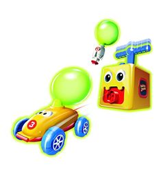 BALLOON ZOOM - Origineel spel met voortstuwing – bal + auto/raket/astronaut – speelgoed voor kinderen binnen en buiten – complete set met 12 ballonnen