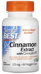 Doctor's Best - Cinnamon Extract with CinnulinPF | 125mg - 60 Capsules - Supports Healthy Blood Sugar Levels