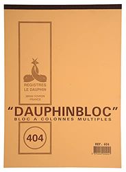 Delfin - Ref. 404D - set med 5 granskningsblock - 50 perforerade ark med 4 hål - 4 kolumner + 1 kolumn för uttryck - på gult papper - storlek 29,7 x 21 cm - A4