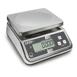KERN Báscula de mesa de acero inoxidable con protección IP, robusta, clase de protección IP65, rango de pesaje de 15 kg, legibilidad 2 g