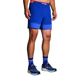 BROOKS 211454452 High Point 7" 2-in-1 Short Pantaloncini Uomo Dark Aegean/Bright Orange Taglia 35