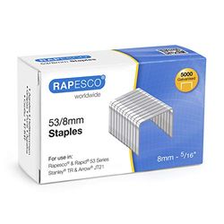 Rapesco 0750 Type 53/8 mm Galvanised Tacker Staples, Pack of 5000