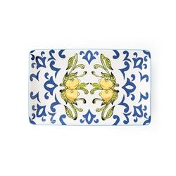 Excelsa Amalfi Lot de 6 assiettes porte-apéritif en céramique, 20 x 12,5 cm, multicolore