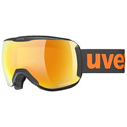 uvex downhill 2100 CV - skibril voor dames en heren - contrastverhogend - vervormings- & condensvrij - black matt/orange-yellow - one size