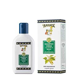 L'AMANDE - Shampooing cheveux gras avec vitamine E et huile d'amande douce, shampooing bio naturel à action restructurante avec sels minéraux, shampooing homme et femme délicat et hydratant - Bouleau,