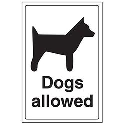 VSafety "Dogs Allowed"-skylt, porträtt, (paket med 3), 200mm x 300mm, 3