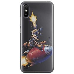 ERT GROUP mobiel telefoonhoesje voor Xiaomi REDMI 9A origineel en officieel erkend Marvel patroon Rocket 007 optimaal aangepast aan de vorm van de mobiele telefoon, gedeeltelijk bedrukt