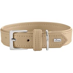 HUNTER Hondenhalsband Amalfi, kleur: beige, veganistisch, kunstleder in nappa-look, zacht, onderhoudsvriendelijk, briljante kleur, bijzonder comfortabel om te dragen, Made in Germany, maat: 60