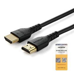 StarTech.com Cable HDMI de Alta Velocidad con Ethernet Premium - 4K 60Hz - de 1m - para Monitor de Ordenador o TV (RHDMM1MP), negro