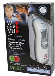 WECAREYU Fever-Scan Thermomètre à écouteur infrarouge pour toute la famille, affichage lumineux, avec 10 couvre-ondes hygiéniques inclus, dispositif médical de classe IIA approuvé par la FDA