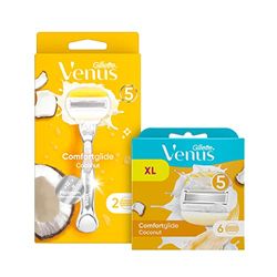 Gillette Venus Comfortglide Coconut Con Olay Maquinilla De Depilación Para Mujer + 6 Cuchillas De Recambio Para Maquinilla