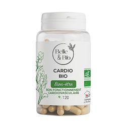 ACTION CARDIOVASCULAIRE & CHOLESTÉROL - CARDIO BIO - Ail, Aubépine, Olivier, Reine des Près Bio certifiés Ecocert - 120 gélules - Pilulier - Fabriqué en France
