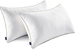 BedStory Cuscini Letto Set di 2 con Federa Rimovibile e Lavabile per Chi Dorme sul Lato o sulla Schiena, Guanciale in Coppia, Traspirante, Cuscino da letto 42x70cm