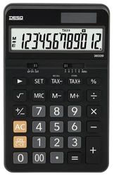 DESQ Calcolatrice da tavolo, display a 12 cifre, grande, IVA, 30320, nero