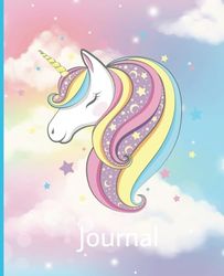 Composition Journal: Unicorn: Notebook wide ruled 7.5 x 9.25 120 pages for girls