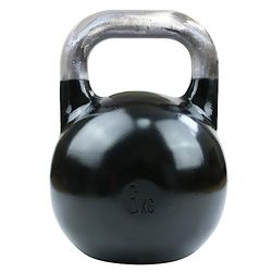 TITAN LIFE PRO Kettlebell Steel Competition 6kg. Zwart. Professionele kogelhalters. Competitie inzetstuk. Groot bodemoppervlak. gelegeerd staal