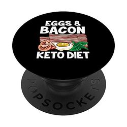 Cute Eggs & Bacon Keto Diet No Carb Dieting PopSockets PopGrip: Agarre intercambiable para Teléfonos y Tabletas