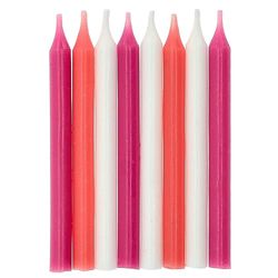 Folat 24203 Candles Pink-6 cm-16 Pieces-Cake Decorations for Birthday Anniversary Wedding Graduation Party, 6 cm