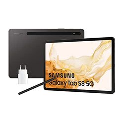 Samsung Galaxy Tab S8 con cargador – Tablet de 11" (8GB RAM, 256GB Almacenamiento, 5G, Android 12) Negra - Versión española