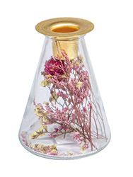 Rayher Vaso di vetro c.fiori secchi + portacand, ø 8x12,5cm,conico, p. candela, 46697000