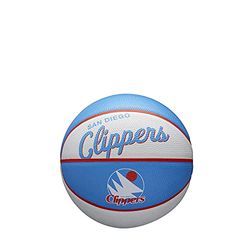 Wilson Mini-Basketball, Team Retro Model, LOS ANGELES CLIPPERS, Outdoor, Rubber, Size: MINI