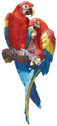 Design Toscano Sculpture murale Aras Macao tropicaux