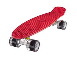 Ridge Mini Cruiser Skate Skateboard Retro 22" Completo nel Rosso, Cuscinetti ABEC 7, Rosso- Chiaro